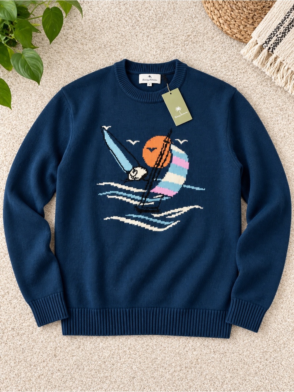 Goodfellow & Co Navy Crewneck Sweater with Sailboat Graphic